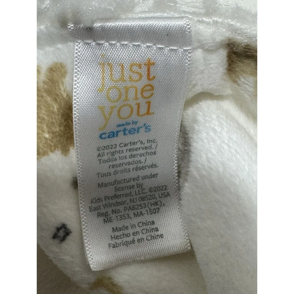 Just One You Grey White Bear Print Lovey 13